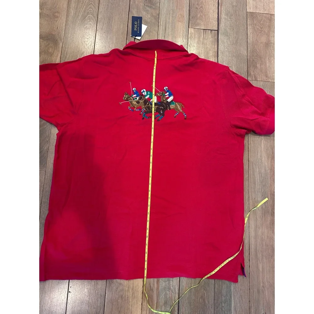 Polo Ralph Lauren Red International Challenge Cup Triple Pony Polo Shirt 2XB NWT